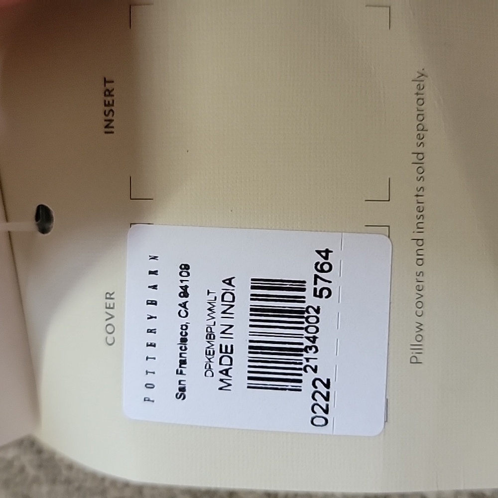Deepika Padukone Pottery Barn Chambray 18x18" Accent Pillow Cover Cream And Tan - Picture 5 of 12